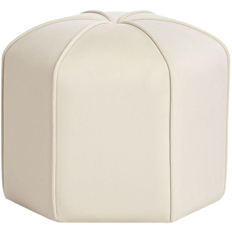 foto del prodotto beliani pouf poggiapiedi moderno rotondo in velluto beige wishek