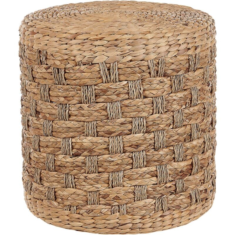 foto del prodotto beliani pouf rotondo fatto a mano giacinto d acqua naturale 40 cm polistirolo basslet