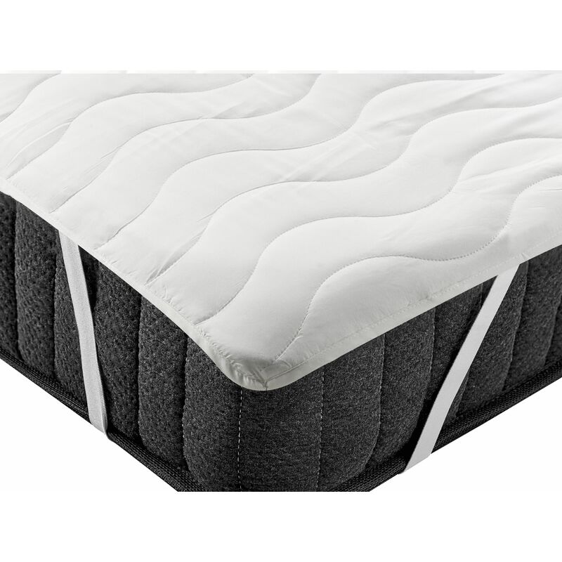 foto del prodotto beliani proteggi materasso impermeabile 140 x 200 cm custodia in microfibra imbottitura in poliestere bianco ruen