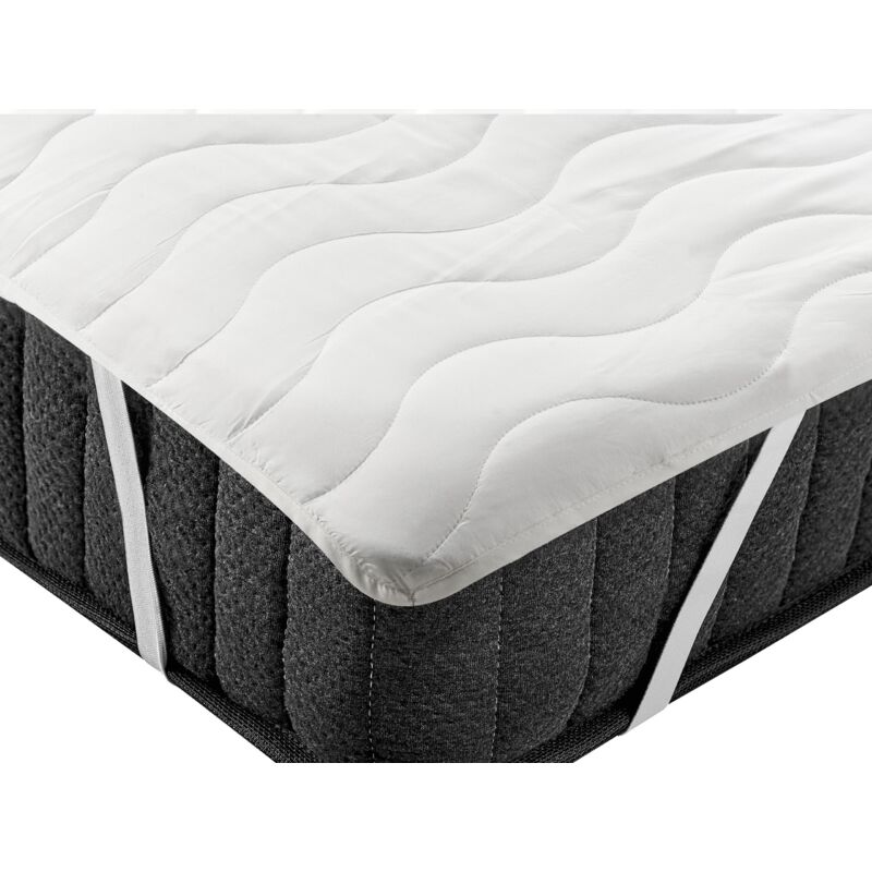 foto del prodotto beliani proteggi materasso impermeabile 90 x 200 cm custodia in microfibra imbottitura in poliestere bianco ruen