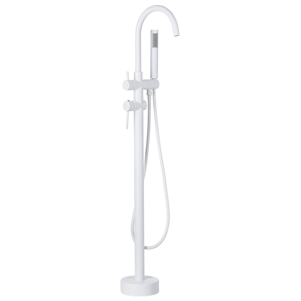 foto del prodotto beliani rubinetto per vasca freestanding bianco opaco con doccetta 119 cm tugela