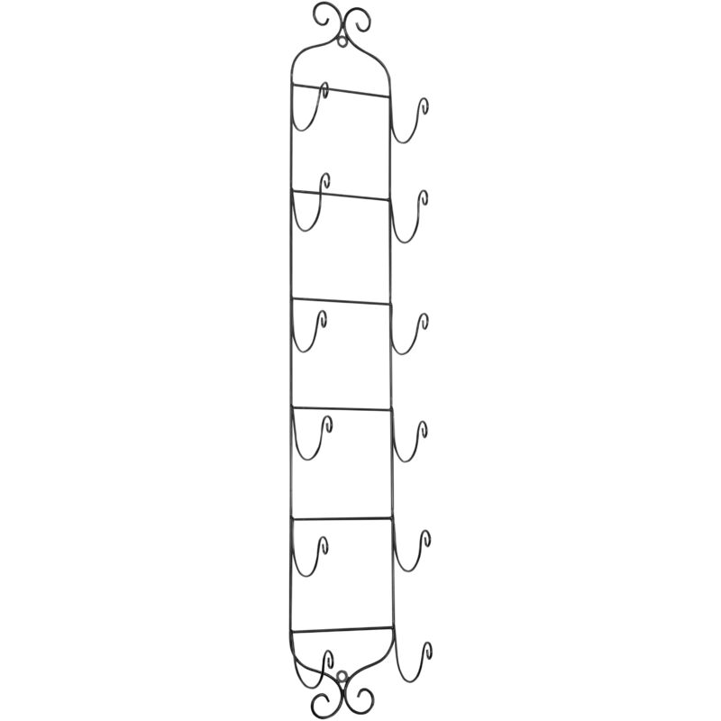 foto del prodotto beliani scaffale da parete per 6 bottiglie di vino in metallo per bottiglie nero hydrogen