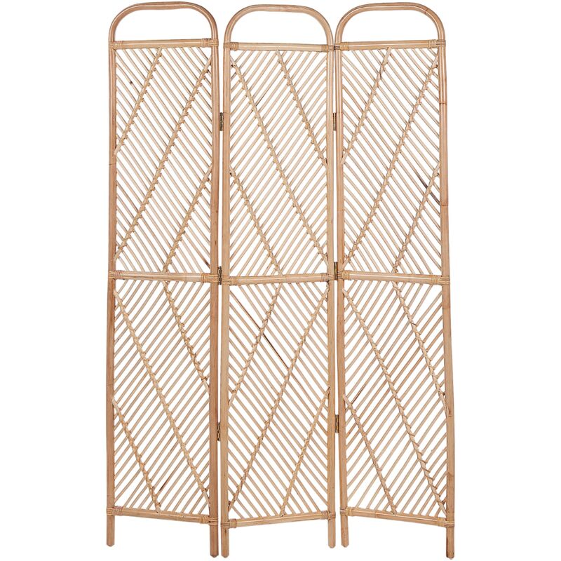 foto del prodotto beliani schermo divisorio decorativo moderno a 3 pannelli pieghevole in rattan naturale cosenza