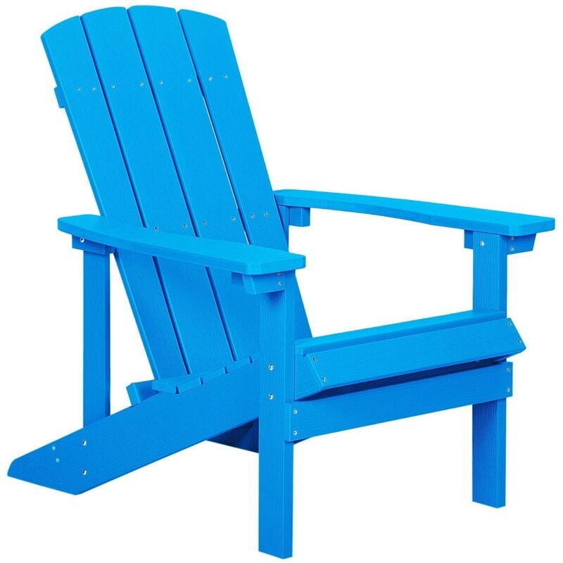 foto del prodotto beliani sedia da giardino blu adirondack