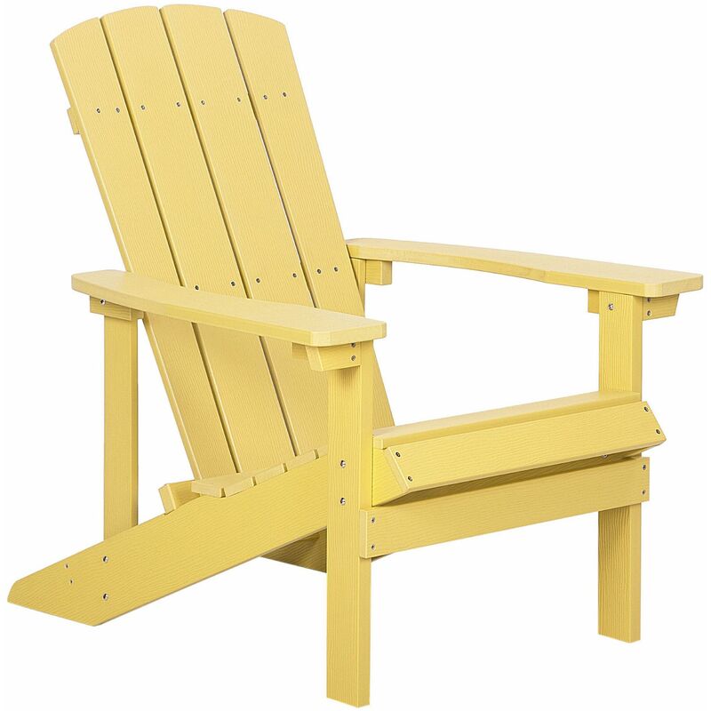 foto del prodotto beliani sedia da giardino gialla adirondack