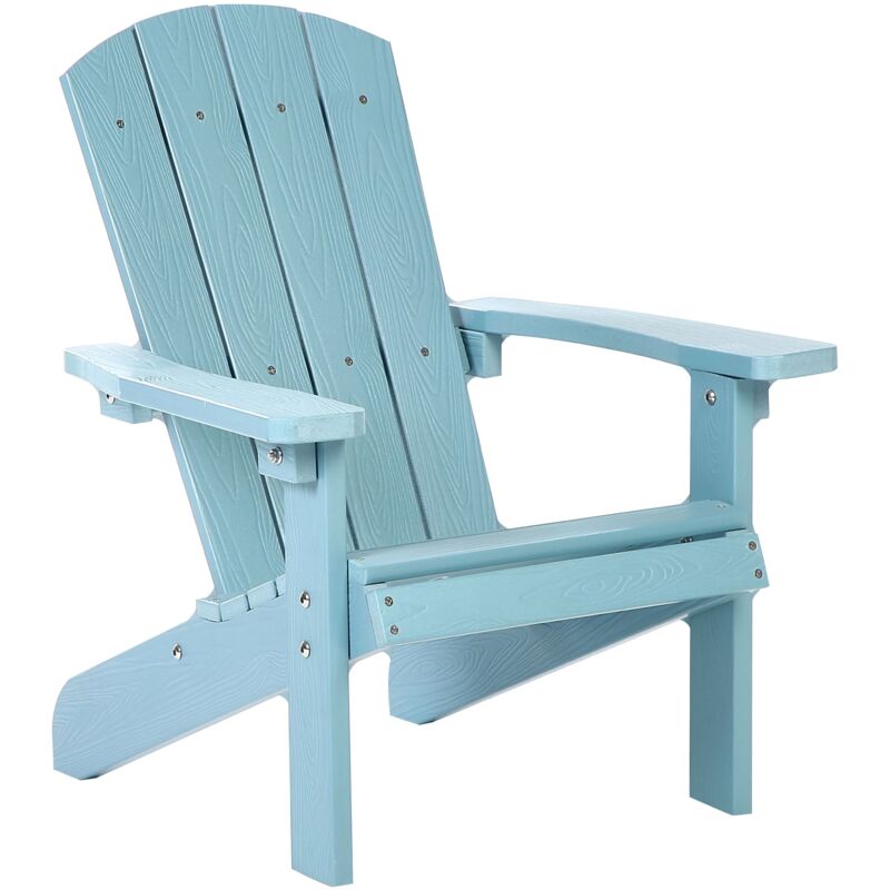 foto del prodotto beliani sedia da giardino in plastica azzurra per bambini adirondack