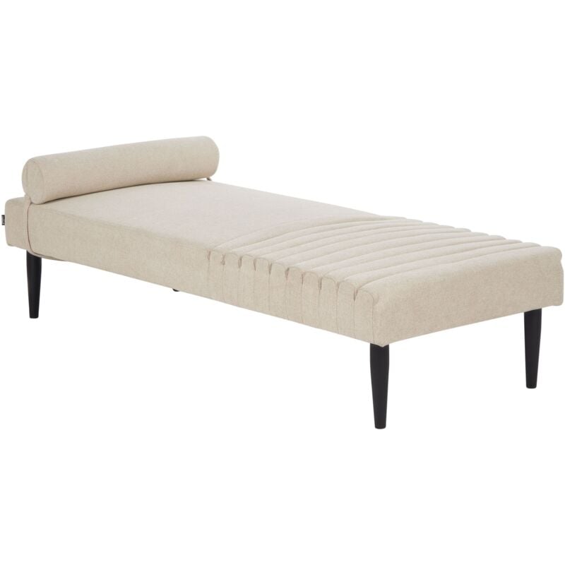 foto del prodotto beliani sedia da letto moderna e minimalista chaise lounge singola beige tessuto mauriac