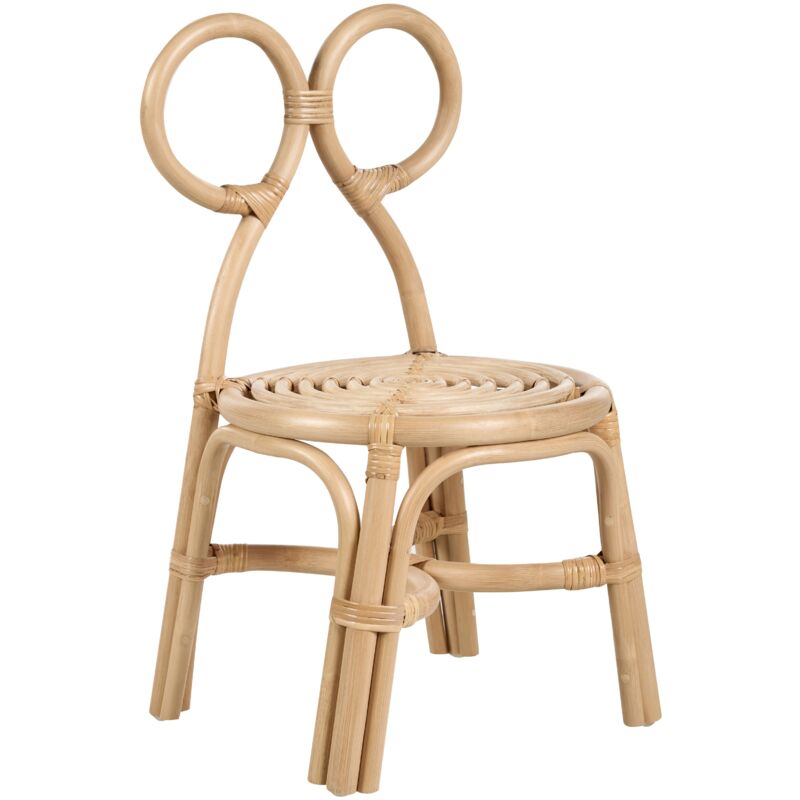 foto del prodotto beliani sedia per bambini boho per patio indoor rattan naturale seduta mirtia