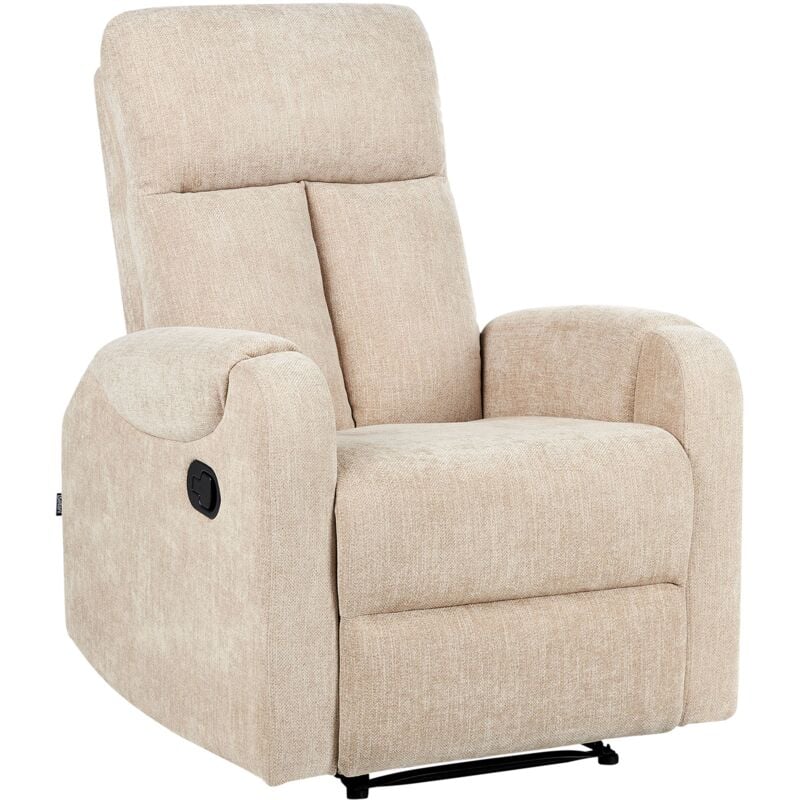 foto del prodotto beliani sedia reclinabile in tessuto beige con porta usb somero