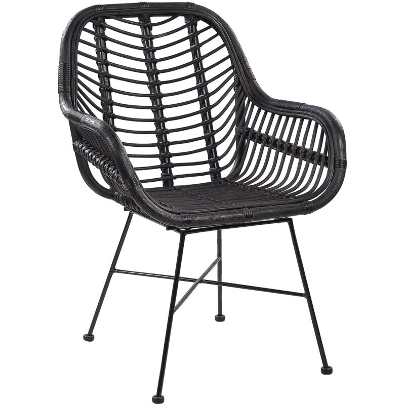 foto del prodotto beliani sediain rattan nero canora