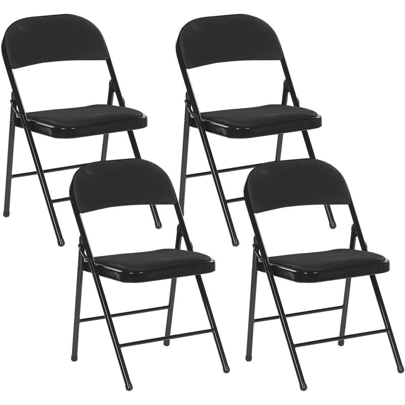foto del prodotto beliani set 4 sedie da ufficio pieghevoli in metallo nero da sala conferenze sparks