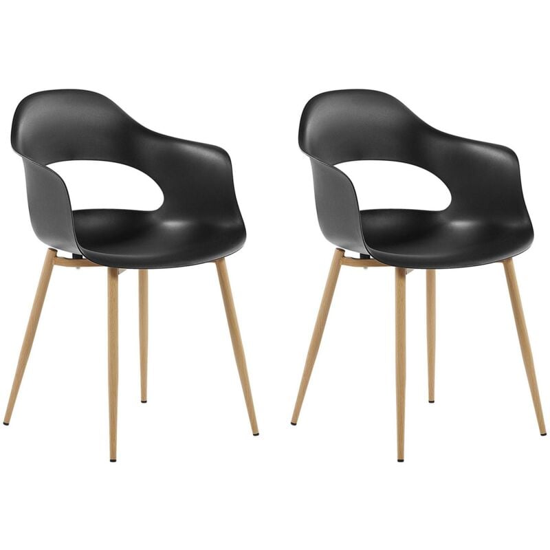 immagine 0 del prodotto beliani set di 2 sedie da pranzo con eleganti gambe in materiale sintetico nero utica