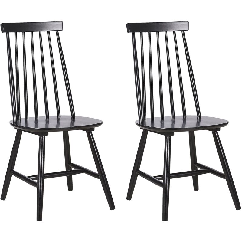 foto del prodotto beliani set di 2 sedie da pranzo in legno nero burbank