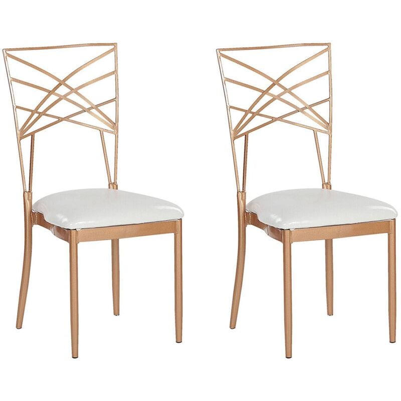 foto del prodotto beliani set di 2 sedie da pranzo in metallo oro rosa eleganti moderne alla moda girard