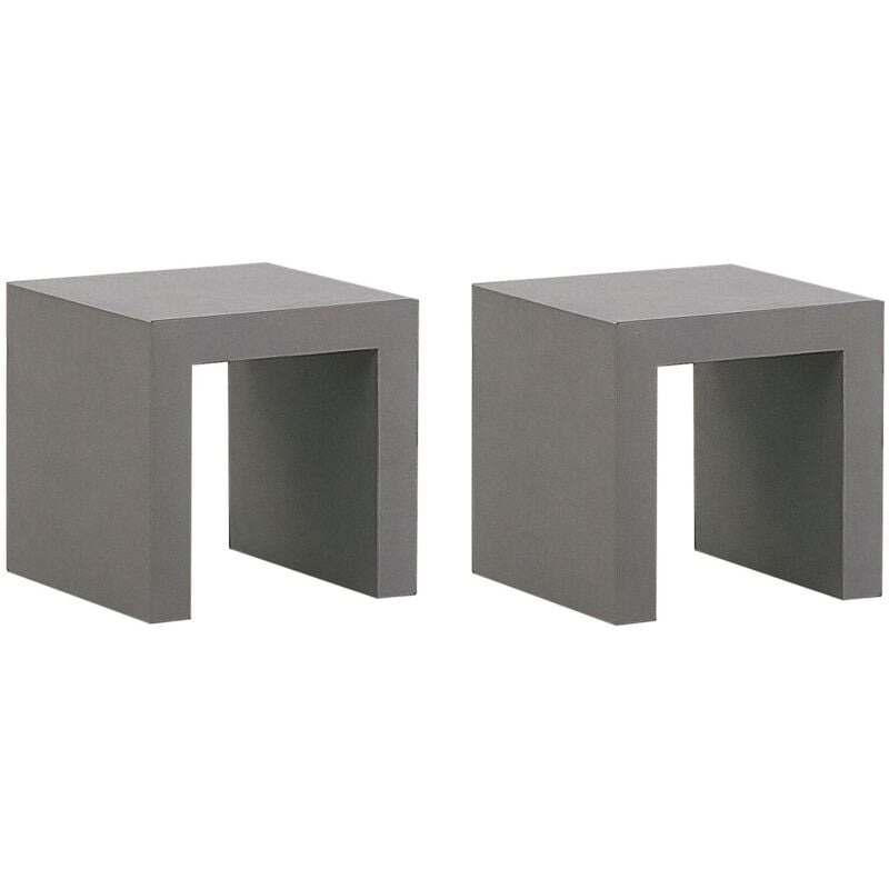 foto del prodotto beliani set di 2 sgabelli in cemento grigio opaco stile industriale taranto