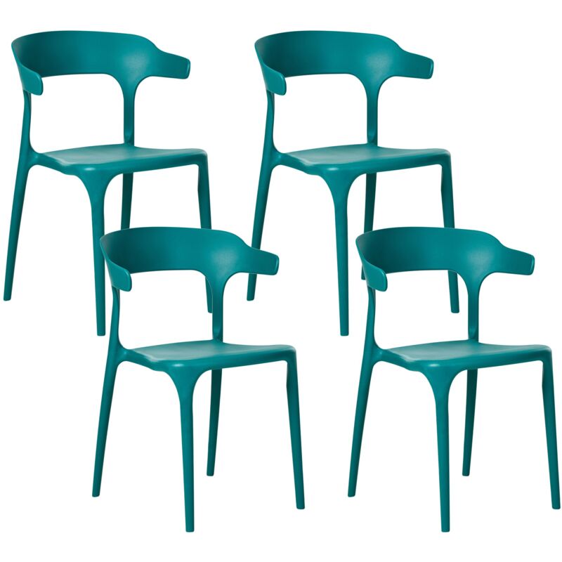 foto del prodotto beliani set di 4 sedie da pranzo da giardino in plastica leggera e resistente gubbio