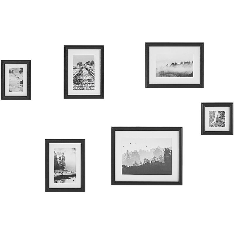foto del prodotto beliani - set di 6 cornici per foto bianche in mdf varie dimensioni quadri multi foto zinare