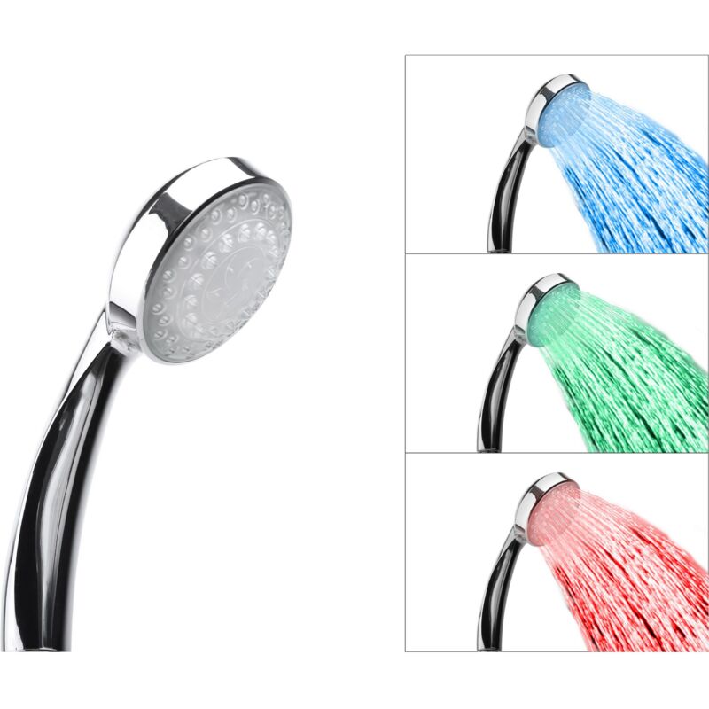 foto del prodotto beliani soffione da doccia illuminato a led 3 led lordal
