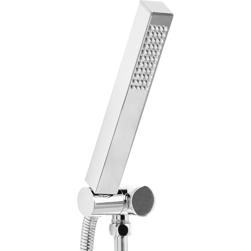 foto del prodotto beliani soffione doccia classico moderno quadrato 1 modalit di spruzzo metallo argento yarari