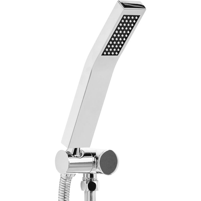 foto del prodotto beliani soffione doccia classico moderno rettangolare 1 modalit di spruzzo metallo argento amboro