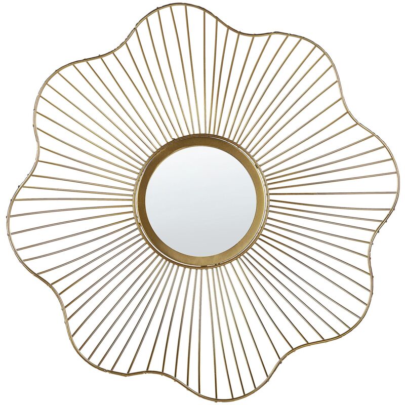 foto del prodotto beliani specchio a forma di fiore oro 40 cm per soggiorno camera da letto sens