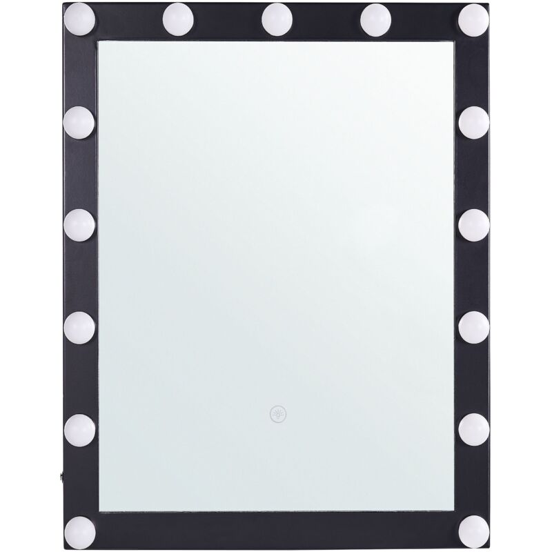 foto del prodotto beliani specchio a led da parete bianco 50 x 60 cm odenas