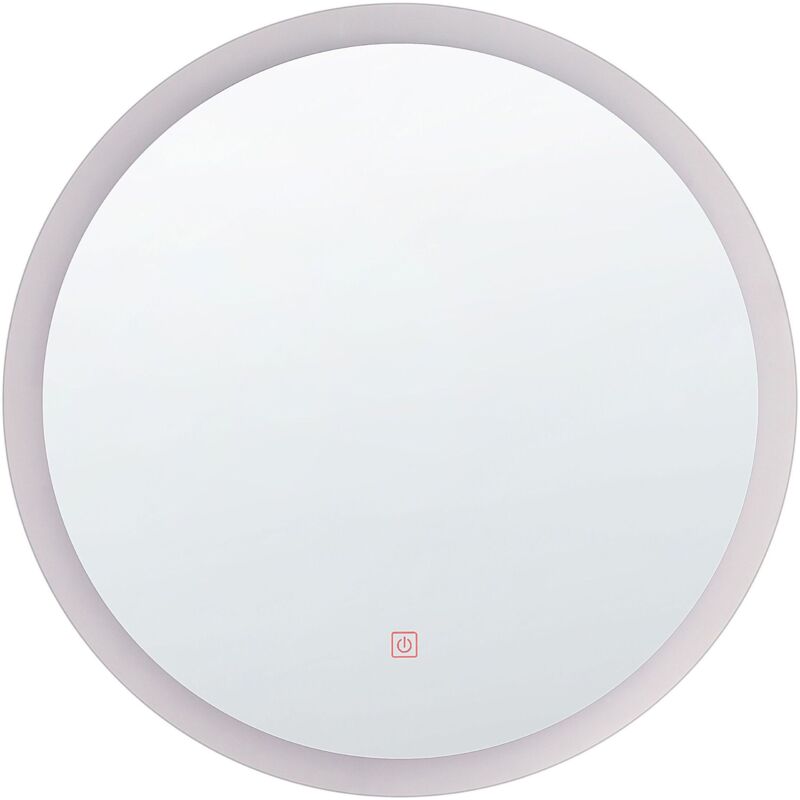 foto del prodotto beliani specchio a parete a led 58 cm argento yser