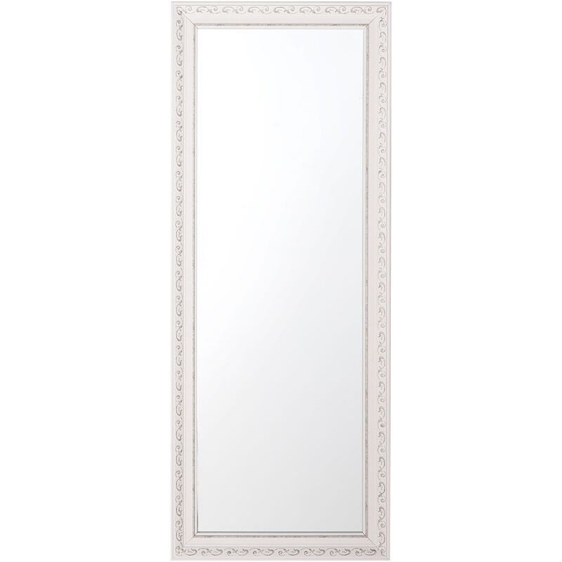 foto del prodotto beliani specchio a parete cornice bianca 51 x 141 cm mauleon