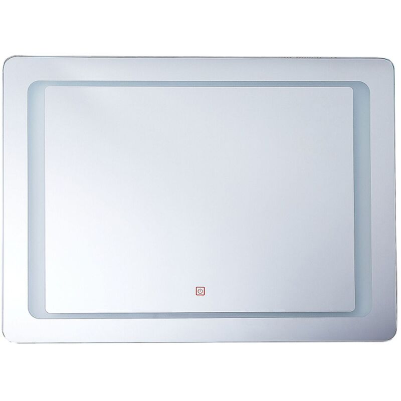 foto del prodotto beliani specchio da bagno a parete rettangolare con illuminazione led 60 x 80 cm wassy