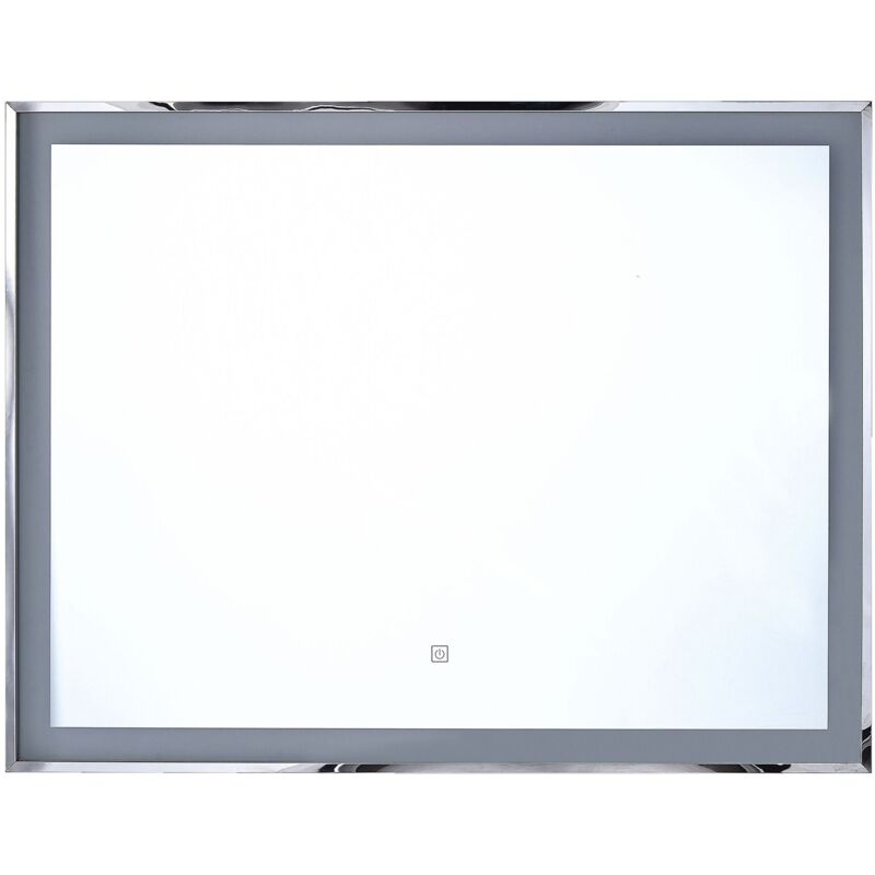 foto del prodotto beliani specchio da bagno moderno luci led 90 x 70 cm argento argens