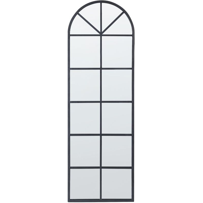 foto del prodotto beliani specchio da parete a forma di finestra con struttura in metallo nero 40 x 120 cm brouage
