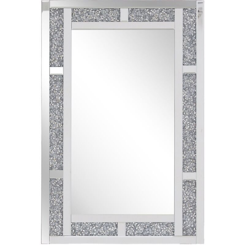 foto del prodotto beliani specchio da parete argentato rettangolare accessorio moderno 60x90 cm avrille