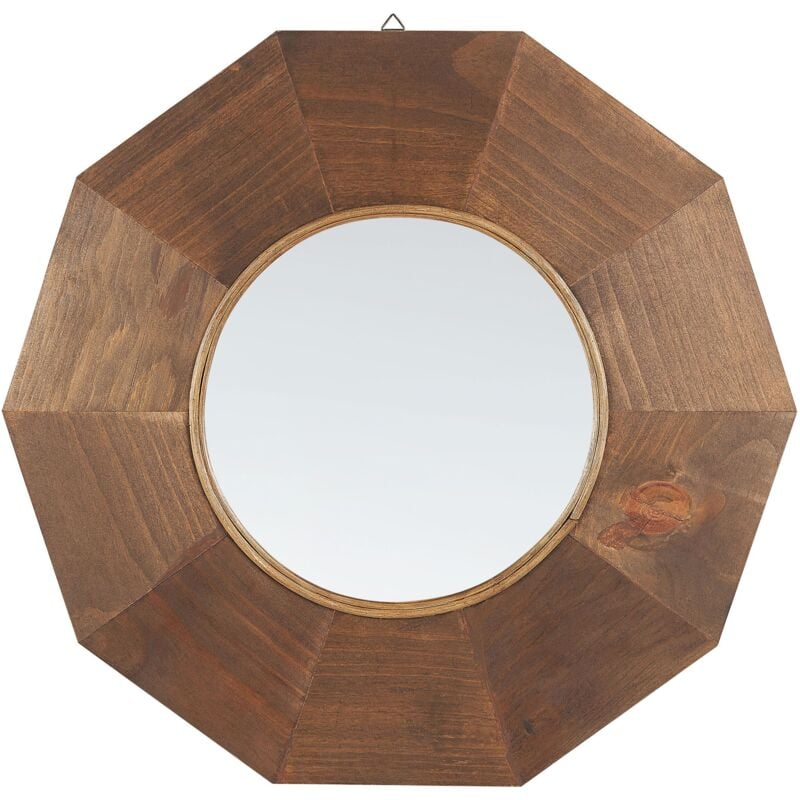 foto del prodotto beliani specchio da parete decorativo cornice in legno di pioppo 60 cm asem