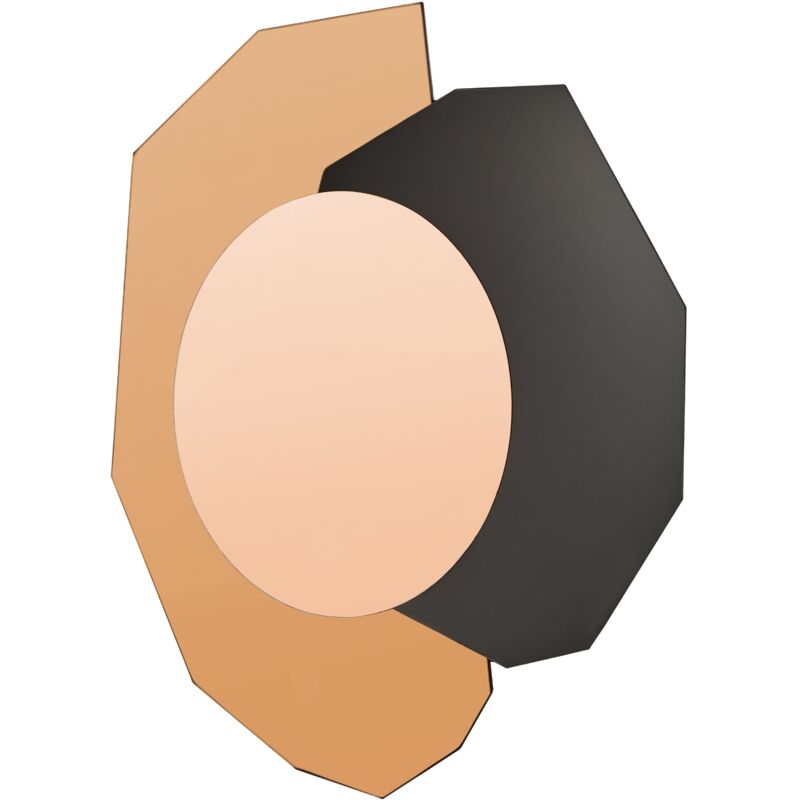 foto del prodotto beliani specchio da parete di forma irregolare in vetro e mdf rosa dorato troyon