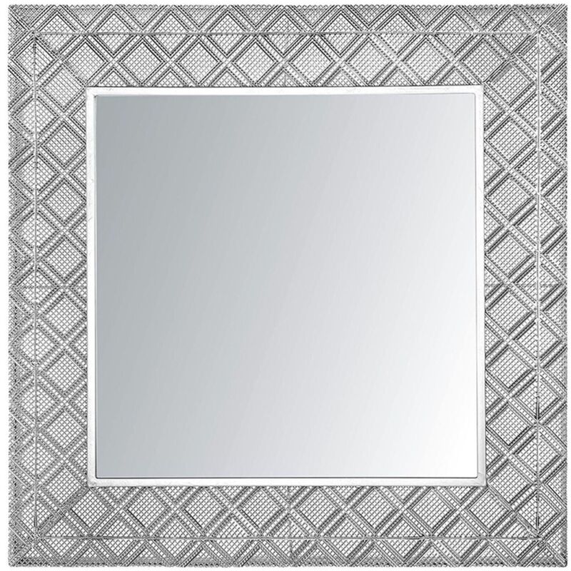 foto del prodotto beliani specchio da parete in color argento 80x80 evettes