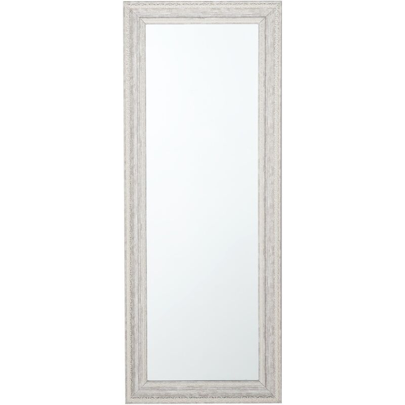 foto del prodotto beliani specchio da parete in color beige argento 50 x 130 cm vertou