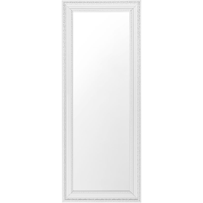 foto del prodotto beliani specchio da parete in color bianco argento 50 x 130 cm vertou