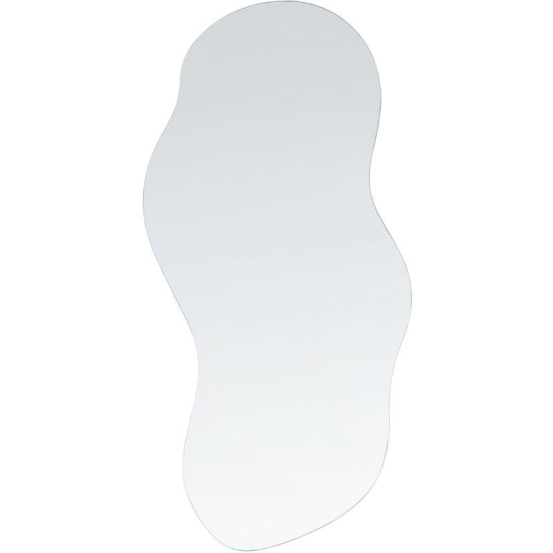 foto del prodotto beliani specchio da parete in vetro argentato 33 x 80 cm senza cornice forma ovale auxerre