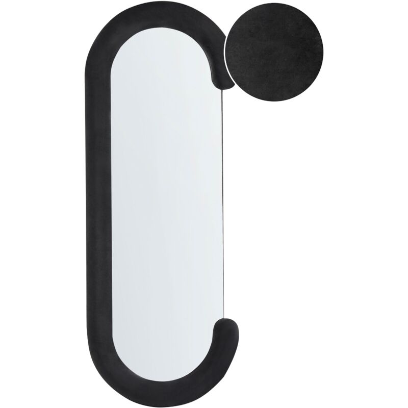 foto del prodotto beliani specchio da parete moderno decorativo appeso 54 x 158 cm telaio in mdf forma irregolare nero loches