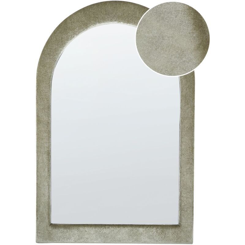 foto del prodotto beliani specchio da parete moderno decorativo appeso 60 x 90 cm telaio in mdf forma irregolare verde huriel