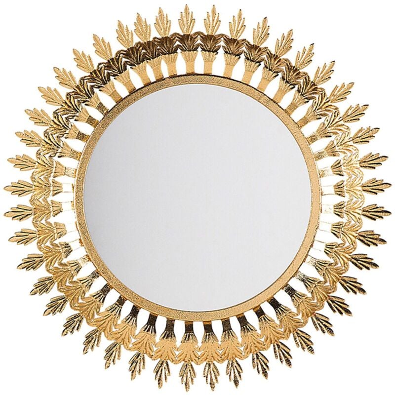 foto del prodotto beliani specchio da parete tondo 60 cm in oro vorey