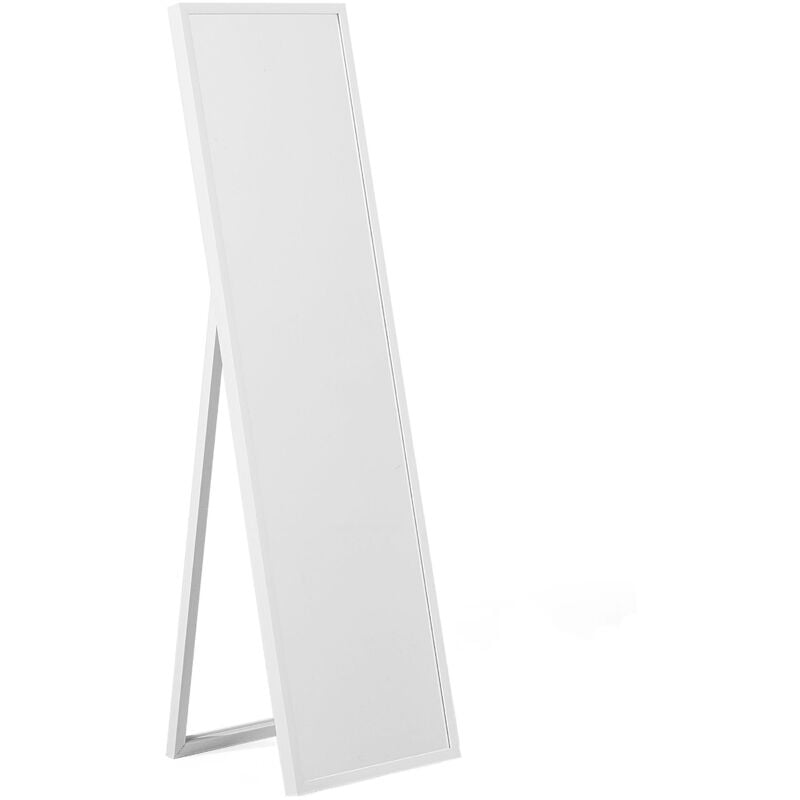 foto del prodotto beliani specchio da terra con cornice bianca 40 x 140 cm torcy