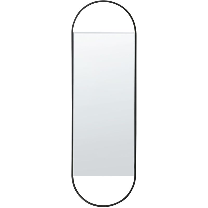 foto del prodotto beliani specchio decorativo da parete in stile moderno appeso in metallo 40 x 120 cm nero vallery