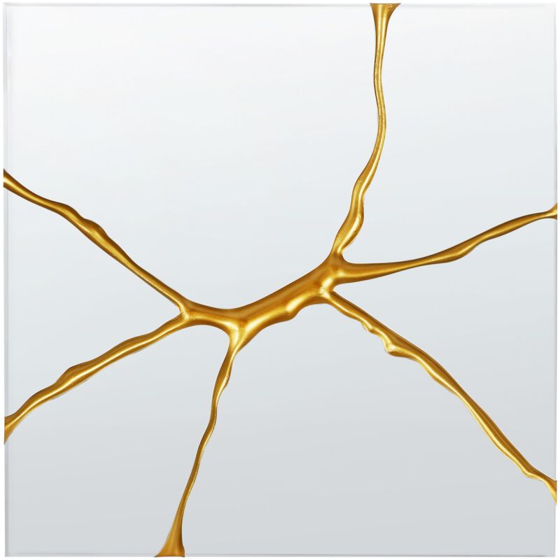 foto del prodotto beliani specchio decorativo da parete stile moderno appeso decor quadrato 80 x 80 cm oro coole