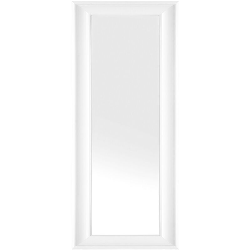 foto del prodotto beliani specchio moderno da parete con cornice bianca 51x141cm lunel