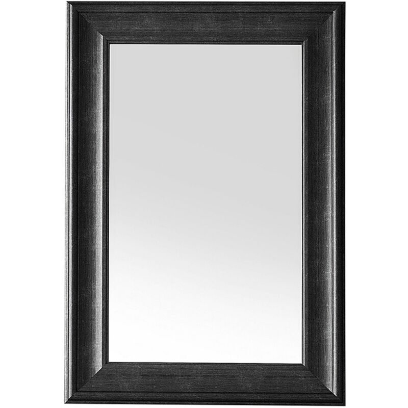 foto del prodotto beliani specchio moderno da parete con cornice nera 61x91cm lunel