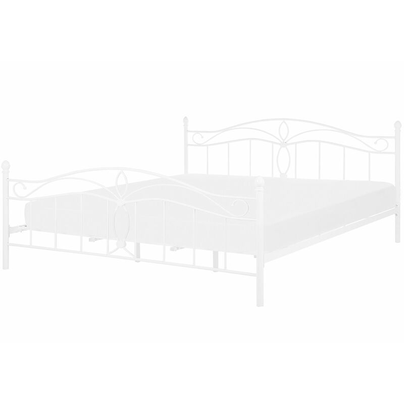 foto del prodotto beliani struttura letto in metallo bianco con doghe design vintage 180 x 200 cm antlia