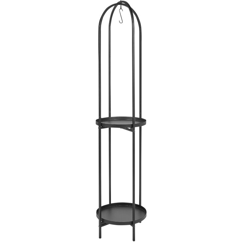 foto del prodotto beliani supporto fioriere per piante rotondo in metallo nero 35 x 160 cm tamarix