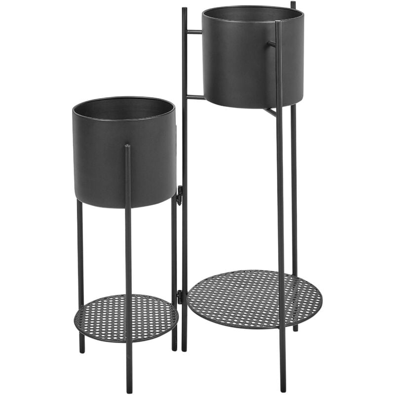 foto del prodotto beliani - supporto per vaso da interno in metallo nero per piante ulmus