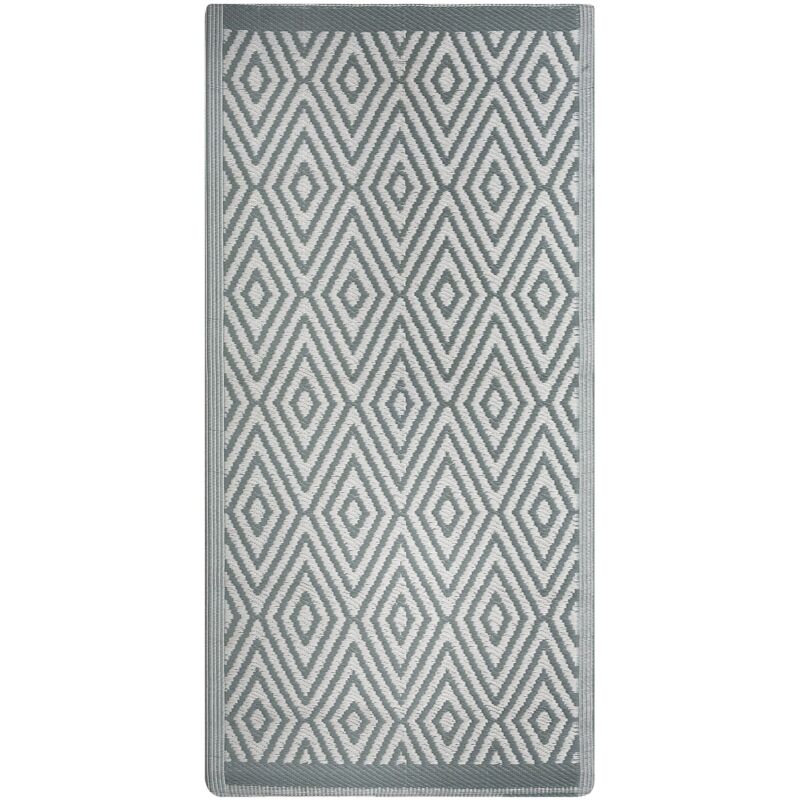 foto del prodotto beliani tappeto da esterno verde con motivo geometrico a rombi 90 x 150 cm sikar
